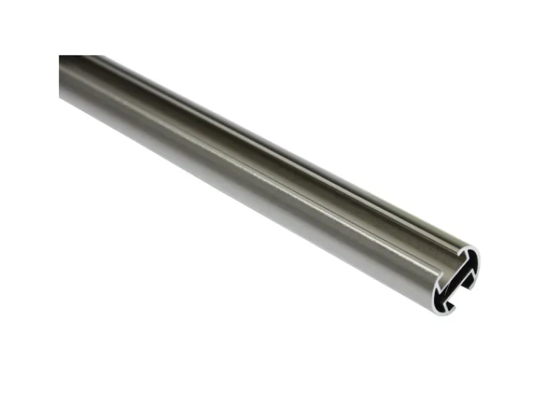 Gardinia Vorhänge|Seilspanngarnituren^Gardinenstange Chicago mit Innenlauf II Ø 20 mm Edelstahloptik 240 cm