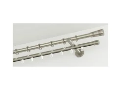 Gardinia Vorhänge|Seilspanngarnituren^Gardinenstange Chicago mit Innenlauf II Ø 20 mm Edelstahloptik 240 cm