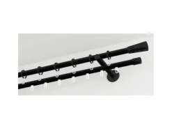 Gardinia Gardinenstange Chicago mit Innenlauf I Ø 20 mm Schwarz - Matt 200 cm