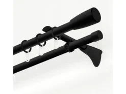 Gardinia Gardinenstange Chicago mit Innenlauf I Ø 20 mm Schwarz - Matt 240 cm