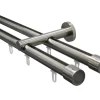 Gardinia Gardinenstangen-Set Isa 2-läufig Innenlauf II Ø 20 mm 220 cm Edelstahl