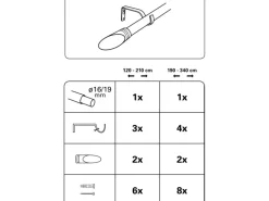 Gardinia Seilspanngarnituren|Rollos^Gardinenstangen-Set Ellipse Ø 16/19 mm Edelstahl-Optik 190 cm - 340 cm