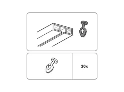 Gardinia Gleiter mit Stechhaken Weiß 30-er Pack