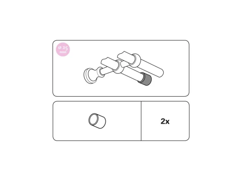 Gardinia Holz-Endkappe Country Ø 25 mm 2-er Pack