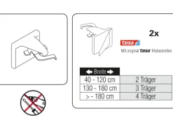 Gardinia Jalousien^Klebeträger Set für Aluminium Jalousien