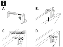 Gardinia Vorhänge|Gardinen^Klemmträger mit Haken Weiß