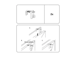 Gardinia Vorhänge|Gardinen^Klemmträger mit Haken Weiß