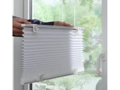 Gardinia Plissee Solo mit Saugnäpfen 70 cm x 130 cm Weiß