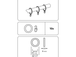 Gardinia Vorhänge|Seilspanngarnituren^Ringe Bifo Weiß 10-er Pack