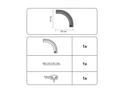 Gardinia Rundbogen rechts für Vorhangschiene 1-läufig Weiß