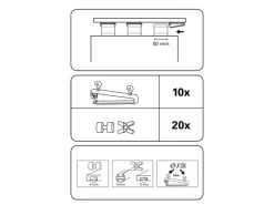 Gardinia Gardinenschienen^Schlaufengleiter mit X-Gleitern und Rollen Weiß 10-er Pack