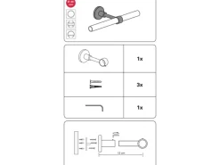Gardinia Seilspanngarnituren^Träger Chicago für Ø 20 mm geschlossen optik 12 cm