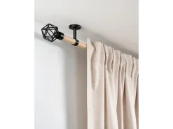 Gardinia Seilspanngarnituren^Träger Denver geschlossen für Ø 25 mm 7,5 cm Schwarz Matt