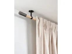 Gardinia Seilspanngarnituren^Träger Denver geschlossen für Ø 25 mm 7,5 cm Schwarz Matt