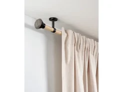 Gardinia Seilspanngarnituren^Träger Denver geschlossen für Ø 25 mm 7,5 cm Schwarz Matt