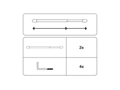 Gardinia Gardinenstangen^Vitragestange flachoval Ø 11 mm 100 cm - 160 cm 2-er Pack