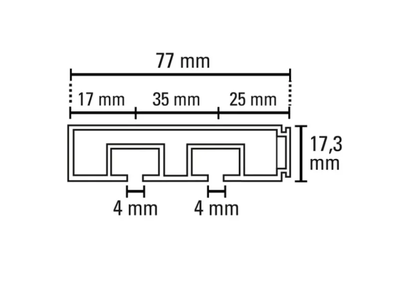 Gardinia Gardinenschienen^Vorhangschiene 2-läufig GE2 Weiß 250 cm