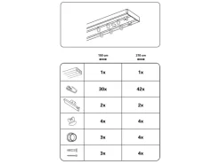Gardinia Gardinenschienen^Vorhangschienen-Set 2-Lauf Schwarz 150 cm