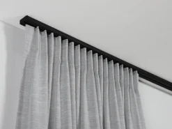 Gardinia Gardinenschienen^Vorhangschienen-Set 1-Lauf Schwarz 150 cm