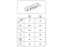 Gardinia Gardinenschienen^Vorhangschienen-Set 1-Lauf Schwarz 150 cm