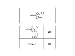 Gardinia Zierhaken Barock 3 cm