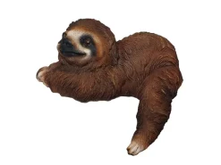 Gartendekoration Faultier Kantenhocker 15,5 cm Braun