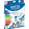Künstlerfarben^Giotto Decor Textile Textilmarker Pinselspitze verschiedene Farben 12 Stück