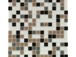 Mosaik^Glasmosaikmatte Black Grey Brown White 32,6 cm x 32,6 cm