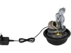 Globo Zimmerbrunnen^Brunnen Fontana Buddha Kunststoff Schwarz Matt