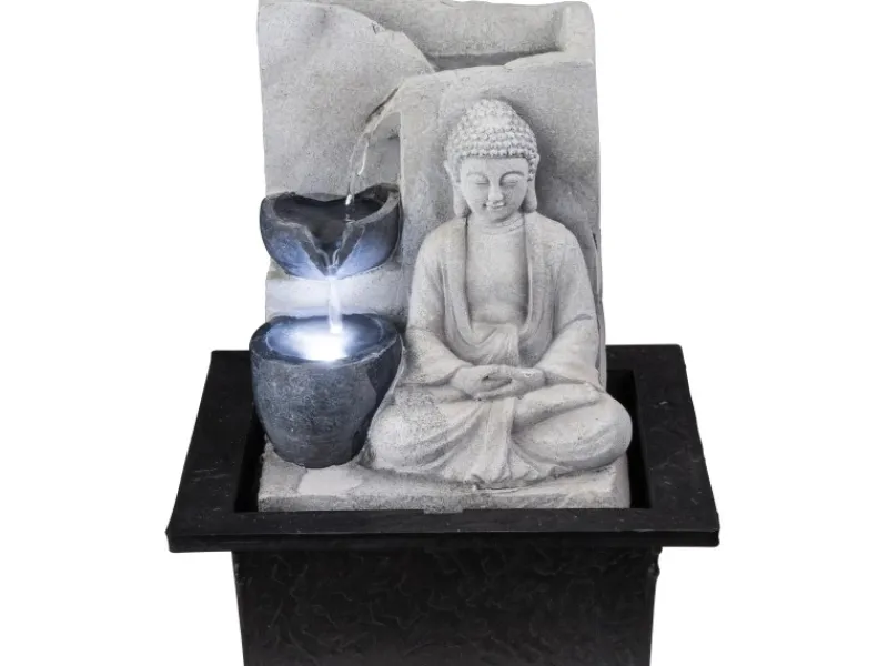 Globo Zimmerbrunnen^LED-Brunnen Albert Kunststoff Grau