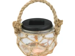 Globo Laternen^LED-Solaraußenleuchte mit Textilband und Glas klar