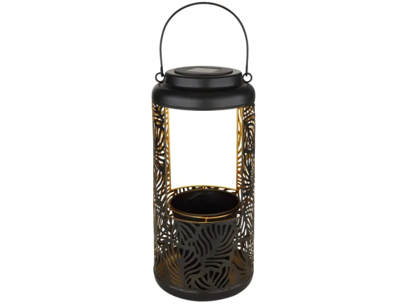 Globo Solarleuchte Metall 41 cm Schwarz Matt