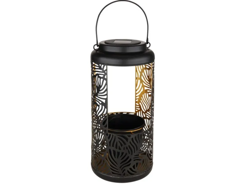 Globo Solarleuchte Metall 41 cm Schwarz Matt