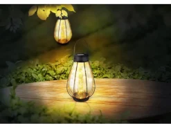 Globo Laternen^Solarleuchte Metall 30 cm Schwarz Matt