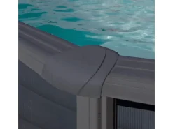 Gre Leitern^Stahlwand-Pool Kea Ø 300 cm x 120 cm Rund Graphit