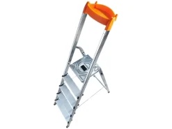 Hailo Kellerregale|Leitern^L58 Alu-Sicherheits-Stehleiter 5-stufig