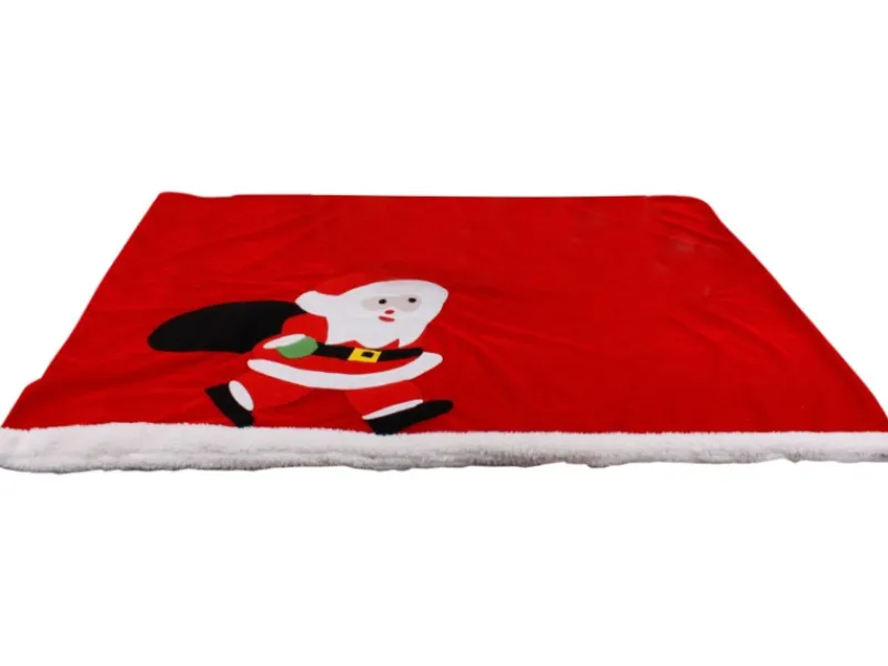 Heim Haustierdecke mit weihnachtlichem Motiv Gr. 100 x 70 cm Rot
