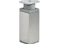 Hettich Vitrinen^Möbelfuß 100 - 115 mm x 40 mm x 40 mm Stahl Edelstahl-Optik 1 Stück