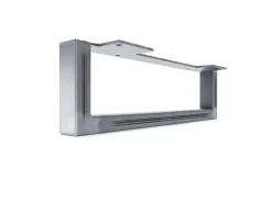 Klarlacke^HEVVA Möbelbein GRAZ 15 cm Hoch 35 cm Tief 1 Stück Rohstahl-Klarlack