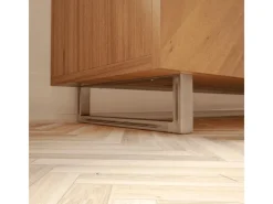 Klarlacke^HEVVA Möbelbein GRAZ 10 cm Hoch 30 cm Tief 1 Stück Rohstahl-Klarlack