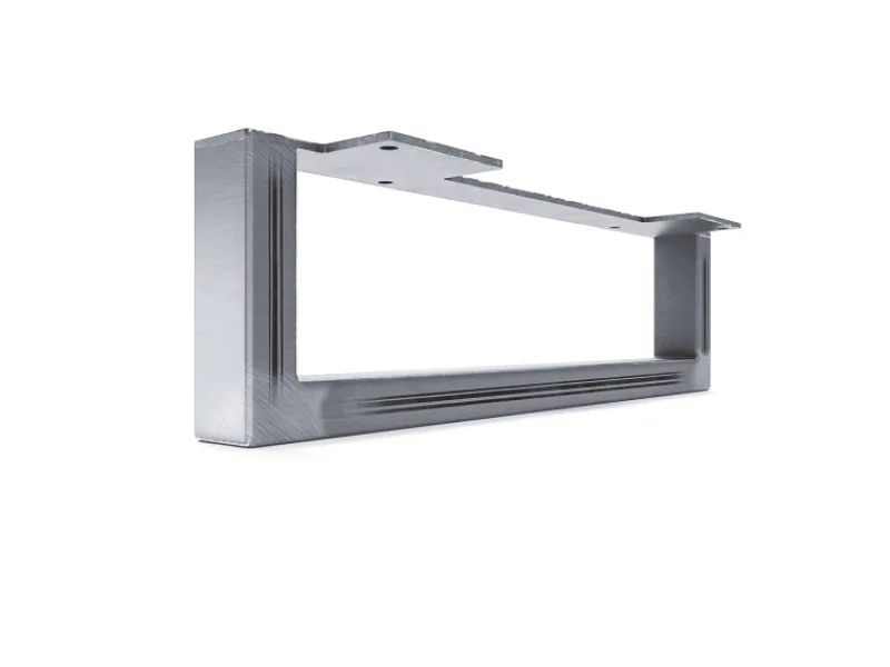 HEVVA Möbelbein GRAZ 25 cm Hoch 35 cm Tief 1 Stück Rohstahl-Klarlack