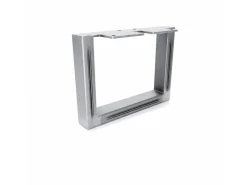 HEVVA Möbelbein GRAZ 15 cm Hoch 20 cm Tief 1 Stück Rohstahl-Klarlack