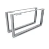 Klarlacke^HEVVA Möbelfüße GRAZ 25 cm Hoch 50 cm Tief 2er Set Rohstahl-Klarlack