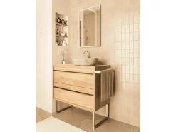 Klarlacke^HEVVA Möbelfüße GRAZ 25 cm Hoch 50 cm Tief 2er Set Rohstahl-Klarlack