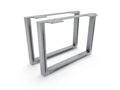 HEVVA Möbelfüße GRAZ 25 cm Hoch 35 cm Tief 2er Set Rohstahl-Klarlack