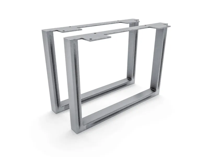 HEVVA Möbelfüße GRAZ 25 cm Hoch 35 cm Tief 2er Set Rohstahl-Klarlack