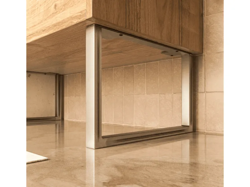 HEVVA Möbelfüße GRAZ 25 cm Hoch 35 cm Tief 2er Set Rohstahl-Klarlack