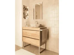 Klarlacke^HEVVA Möbelfüße GRAZ 25 cm Hoch 45 cm Tief 2er Set Rohstahl-Klarlack