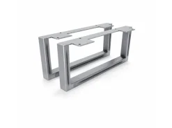 Klarlacke^HEVVA Möbelfüße GRAZ 15 cm Hoch 35 cm Tief 2er Set Rohstahl-Klarlack