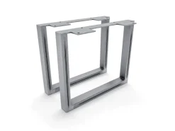 HEVVA Möbelfüße GRAZ 25 cm Hoch 30 cm Tief 2er Set Rohstahl-Klarlack